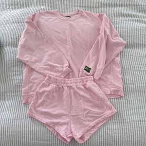 Daily Drills Set- Oversized Crewneck and Shorts in Cupid- Size XS/S